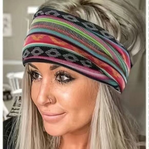 Colorful Bohemian Wide headband.